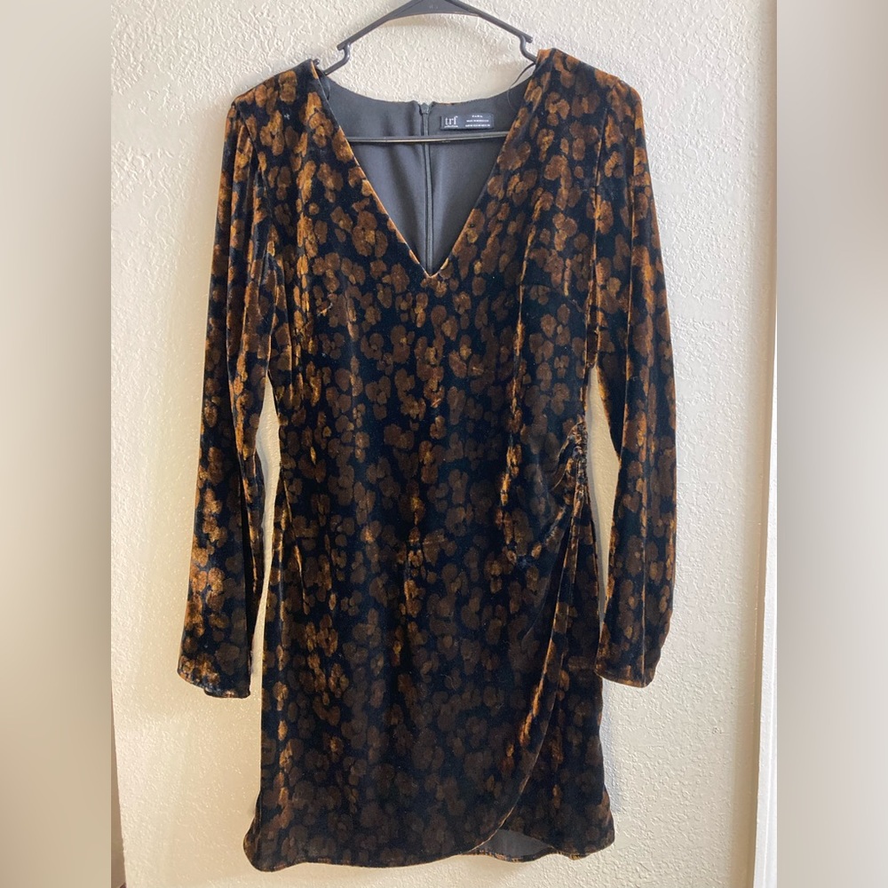 Zara Velvet animal print mini dress